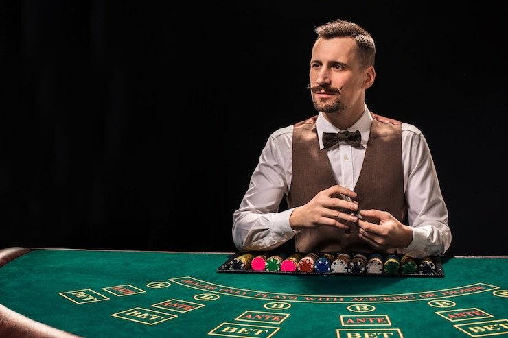 Live casino studio with multiple table views